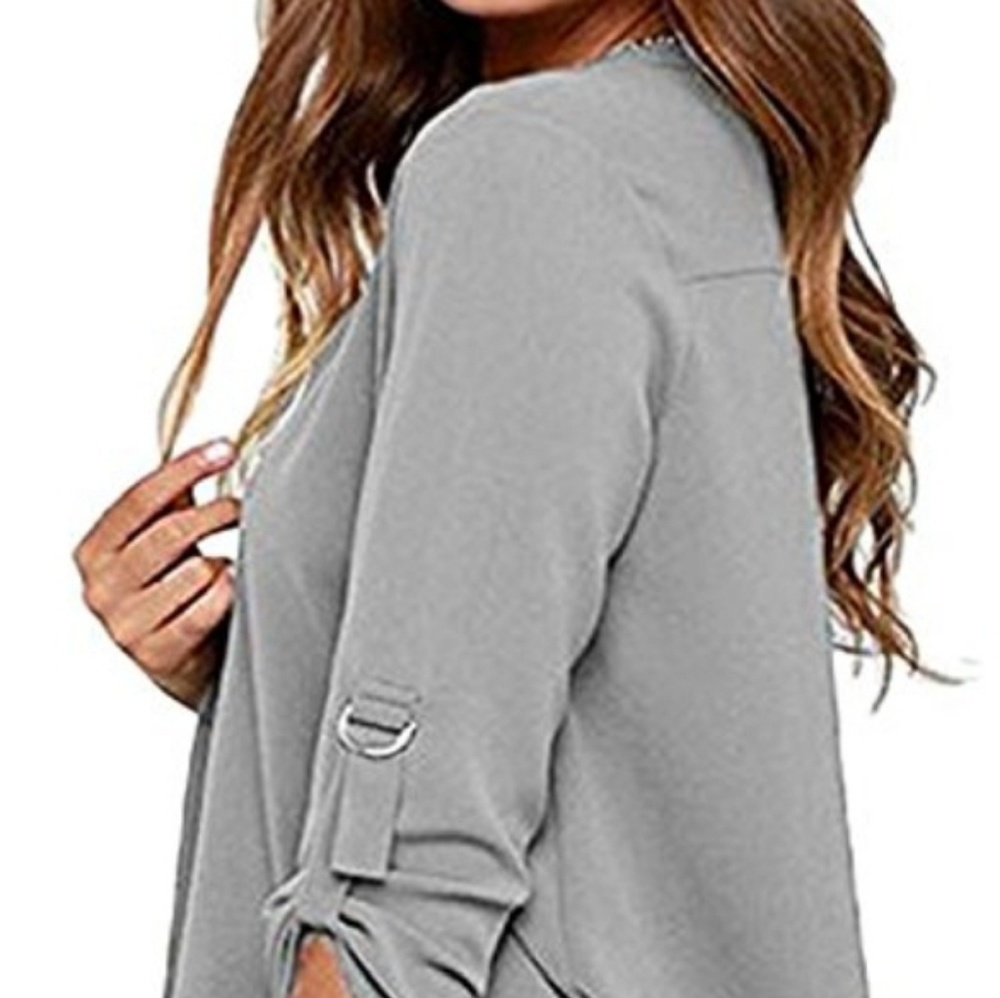 NWOT Lightweight Gray high low vneck tunic xxl